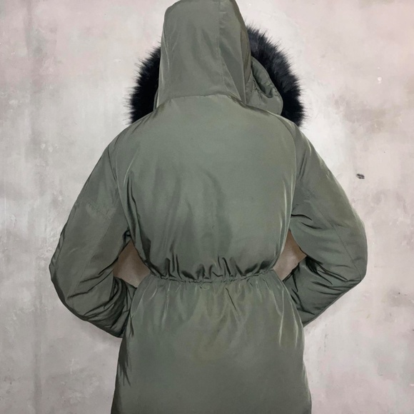 Calvin Klein Black Parka with Fur Trim - Picture 5 of 10